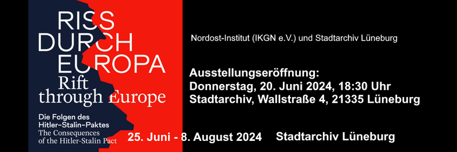 Sharepic: IKGN (angepasst). Ausstellung "Riss durch Europa" in Lüneburg, 25.06.-08.08.2024.
