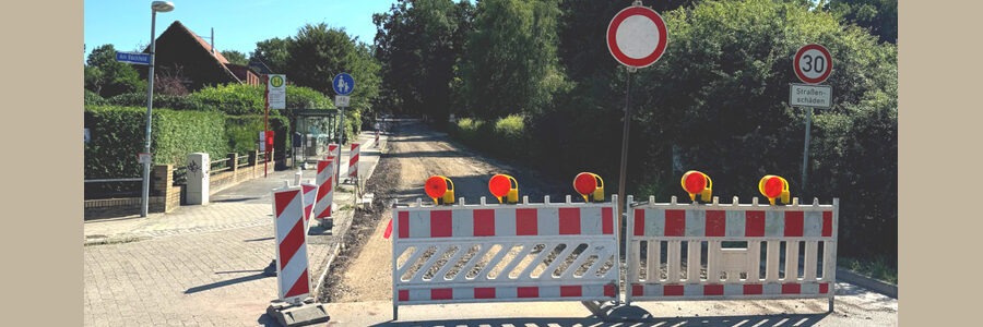 Baustelle Alter Hessenweg. Foto: Hansestadt Lüneburg.