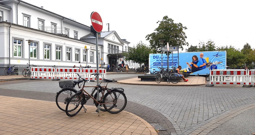 Baustelle Bahnhof Lüneburg. Foto: Lüne-Blog, August 2024.