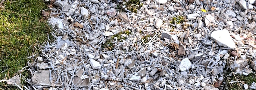 Foto: Jens-Peter Schultz. Haufenweise Bauschutt haben Unbekannte in einem Waldstück bei Ochtmissen entsorgt. Die Stadt stellt Strafanzeige gegen Unbekannt und hofft auf Hinweise möglicher Zeugen.