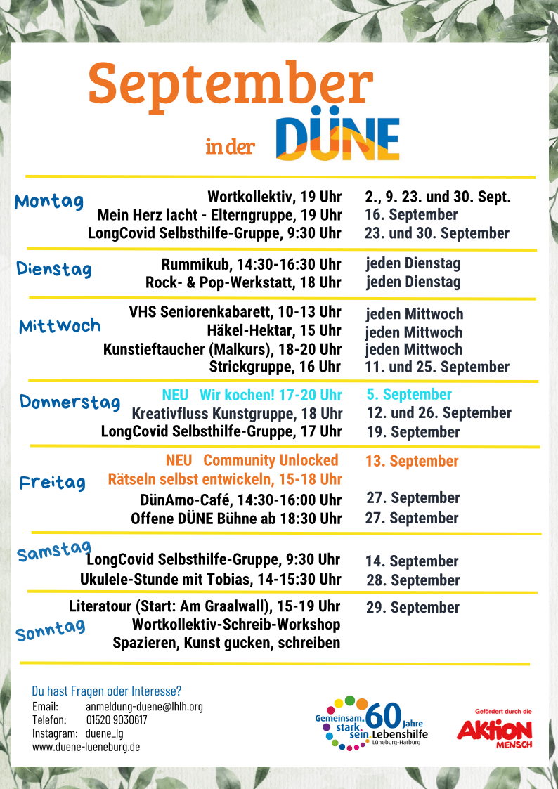 DÜNE: Programm September 2024. 