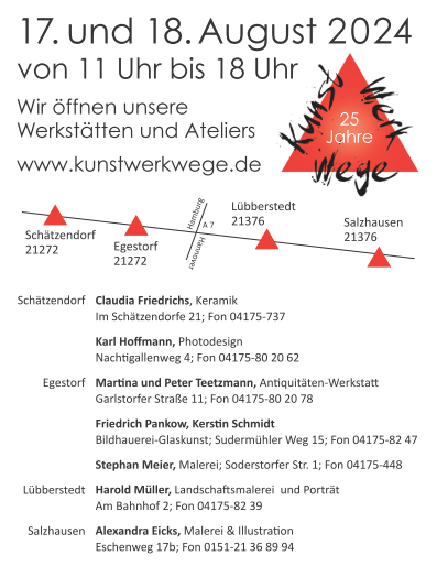 KunstWerkWege 2024. Grafik: KunstWerkWege.