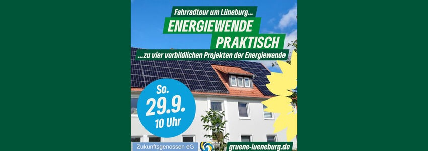 Energiewende praktisch - Fahrradtour am 29.09.24. Grafik: Sharepic.