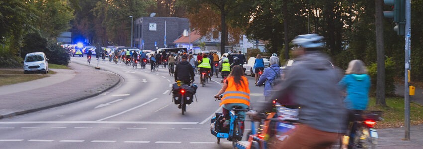 Foto: VCD Elbe-Heide. Unterwegs mit Lüneburgs erstem Night Ride.