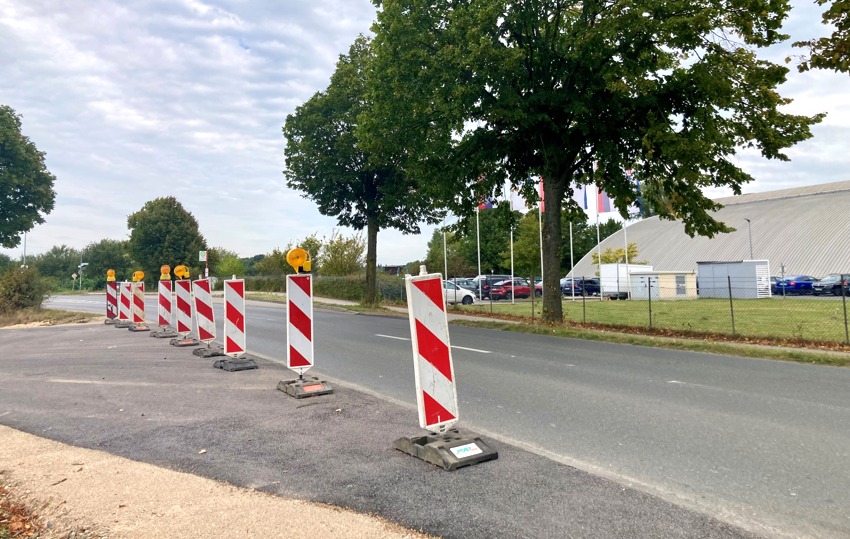 Umfahrung des Baustellenbereichs am Wienebütteler Weg. Foto: Hansestadt Lüneburg.