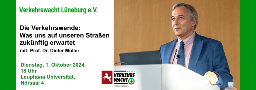 Die Verkehrswende – Was uns auf unseren Straßen zukünftig erwartet. Vortrag mit Prof. Dr. Dieter Müller, 1.10.2024, Lüneburg. Foto: Verkehrswacht Lüneburg.