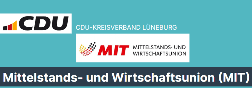 CDU Kreisverband Lüneburg, Mittelstands- und Wirtschaftsunion (MIT). Grafik: Banner (angepasst).