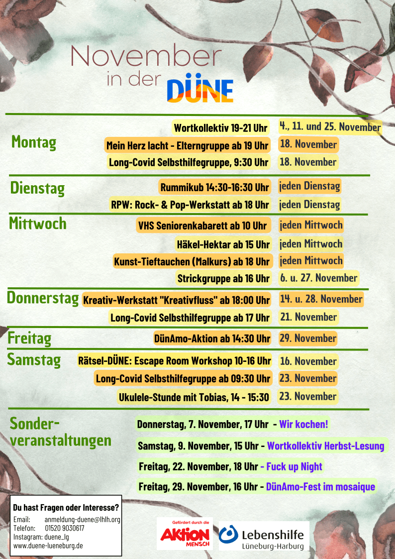 DÜNE: Programm November 2024.