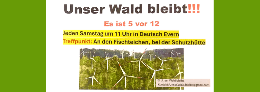 BI Unser Wald bleibt, Deutsch Evern. Flyer (Ausschnitt).