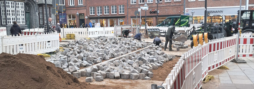 Foto: Hansestadt Lüneburg. Baustelle Rote Straße, November 2024.