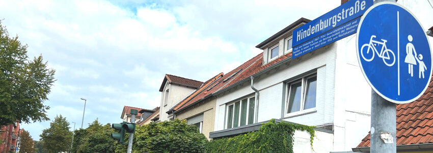 Blick in die Hindenburgstraße. Foto: Hansestadt Lüneburg.