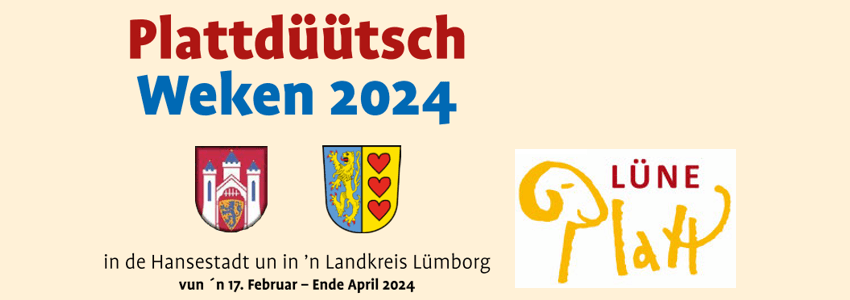 Plattdeutsche Wochen 2024. Grafik: Lüne-Platt.