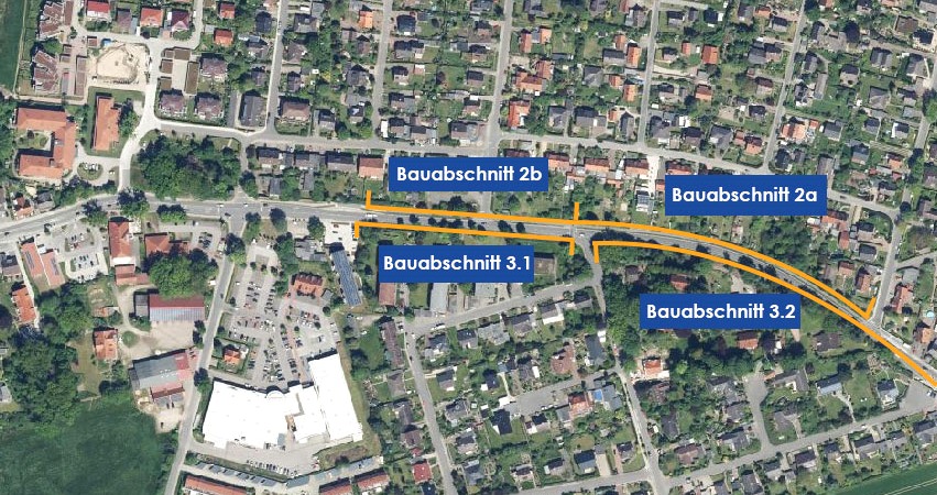 Baustellenabschnitte Ausbau Geh- und Radwege. Foto/Grafik: Gemeinde Reppenstedt.