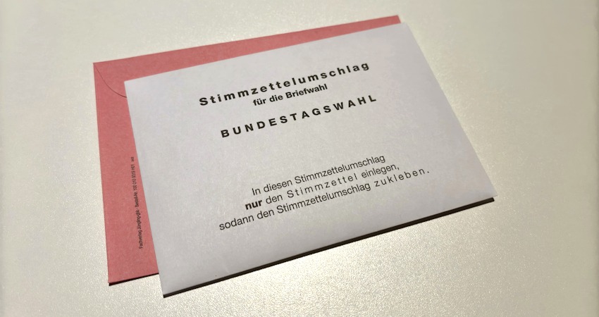 Bundestagswahl: Umschlag für Stimmzettel. Foto: Hansestadt Lüneburg.