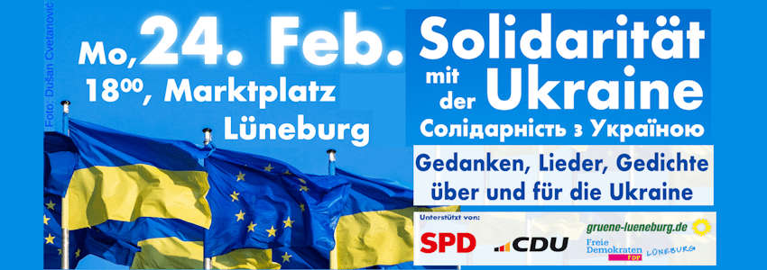 Kundgebung: Solidarität mit Ukraine, 24. Februar 2025. Grafik: Sharepic (angepasst).