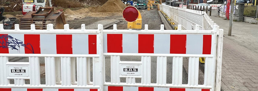 Baustelle Dahlenburger Landstraße, März 2025. Foto: Hansestadt Lüneburg.