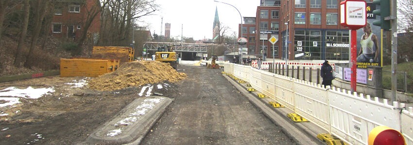 Baustelle Dahlenburger Landstraße. Foto: J. Korn.