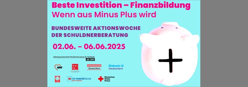 Aktionswoche Schuldnerberatung 2025. Sharepic (angepasst).