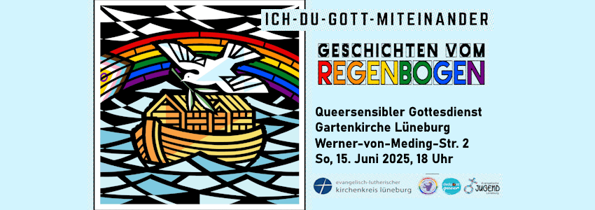 Queersensibler Gottesdienst in Lüneburg am 15.06.2025 in Lüneburg. Grafik; Kirchenkreis Lüneburg, Sharepic (angepasst).