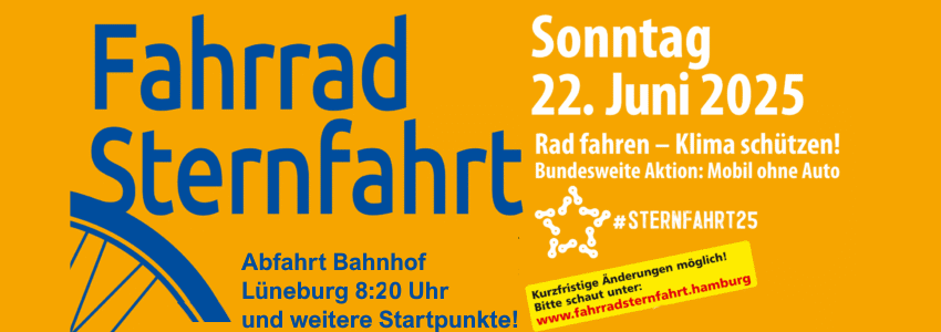 Grafik: MOA Nord e.V. Fahrrad-Sternfahrt Hamburg am 22. Juni 2025. Ausschnitt Plakat (angepasst).