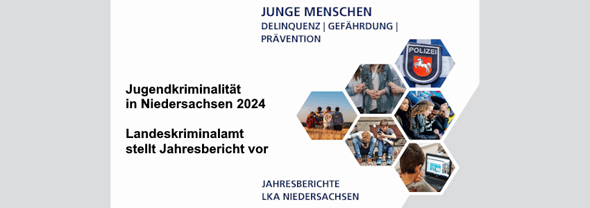 Grafik: Landeskriminalamt Niedersachsen: Jahresbericht 2024 zur Entwicklung der Jugendkriminalität in Niedersachsen.