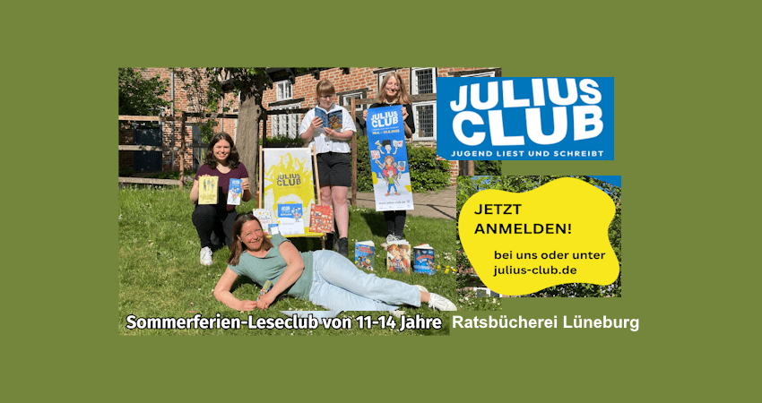 Julius-Club in der Ratsbücherei Lüneburg 2025. Foto/Grafik: Ratsbücherei Lüneburg (angepasst).