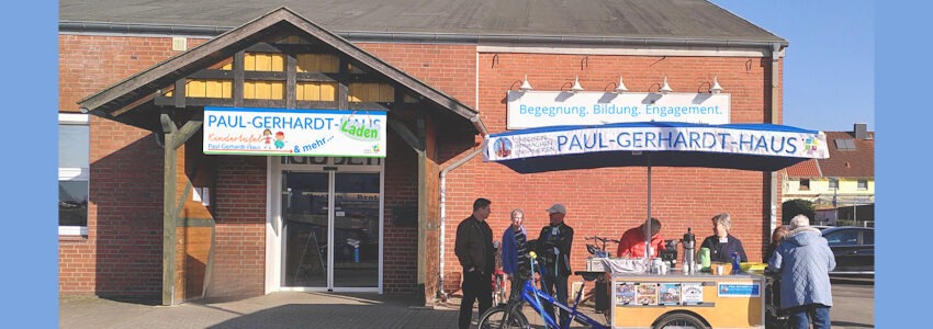 Foto: Paul-Gerhardt-Gemeinde Lüneburg. Ausweich-Quartier für das Paul-Gerhardt-Haus während der Umbauzeit: Der Laden Am Schützenplatz 1.