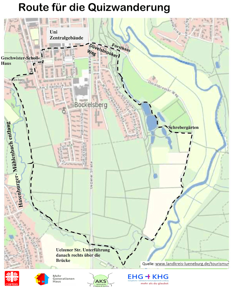 Quizwanderung 2025: Route. Grafik: AKS LG.
