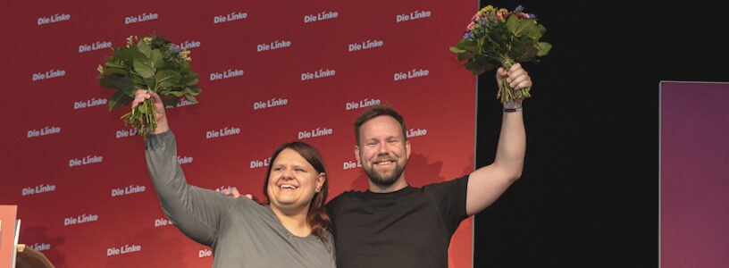 Im Juni 2025 wurde Thorben Peters wieder in den Landesvorsitz der Linken Niedersachsen gewählt. Foto: Die Linke, Lüneburg.