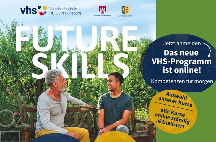 VHS-Programm 2025: Titelbild. Grafik: VHS REGION Lüneburg (angepasst).