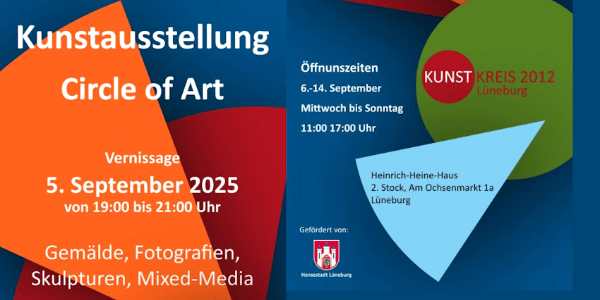 Circle of Art - Ausstellung im September 2025. Plakat: Kunstkreis 2012 (angepasst).