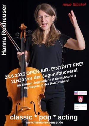 Hanna Rexheuser lädt ein: Open Air-Konzert am 23. August 2025. Plakat: H. Rexheuser.