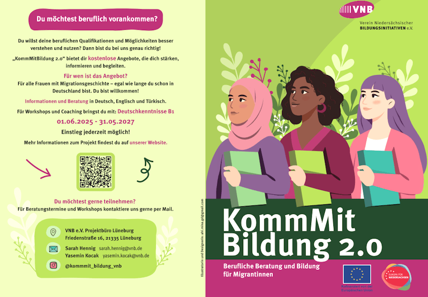 VNB e.V.: „KommMit Bildung 2.0“ - Flyer (Vorderseite).