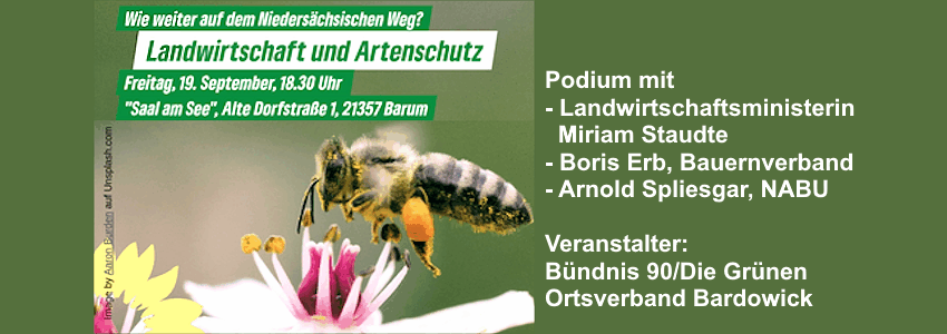 Podiumsgespräch mit unserer Landwirtschaftsministerin Miriam Staudt am 19.09.2025. Sharepic, angepasst.