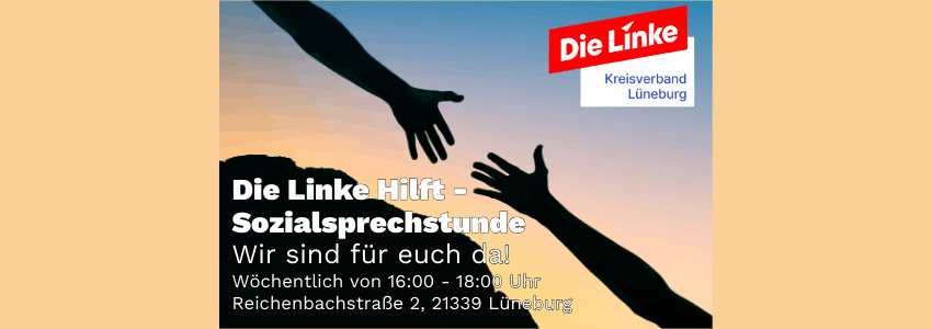 Sozialsprechstunde, Sharepic: Die Linke, KV Lüneburg.