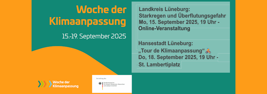 Woche der Klimaanpassung 2025. Veranstaltungen in Lüneburg und Landkreis.
