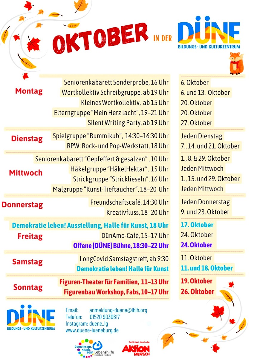 DÜNE: Programm im Oktober 2025.