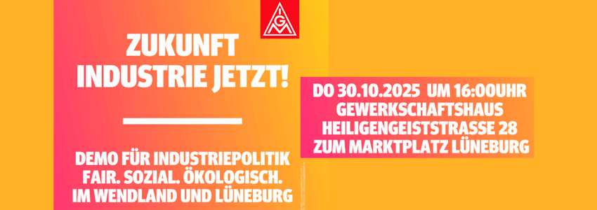 Plakat IG Metall (angepasst) Aufruf zur Demo am 30.10.2025.