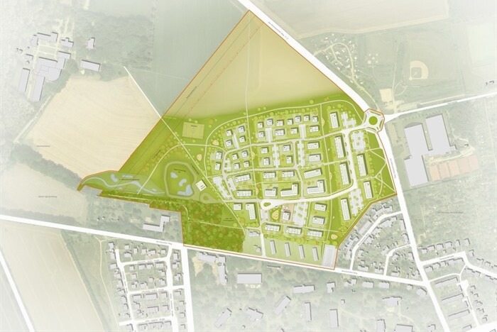 Grafik: Hansestadt Lüneburg. Das geplante Neubaugebiet am Wienebütteler Weg.