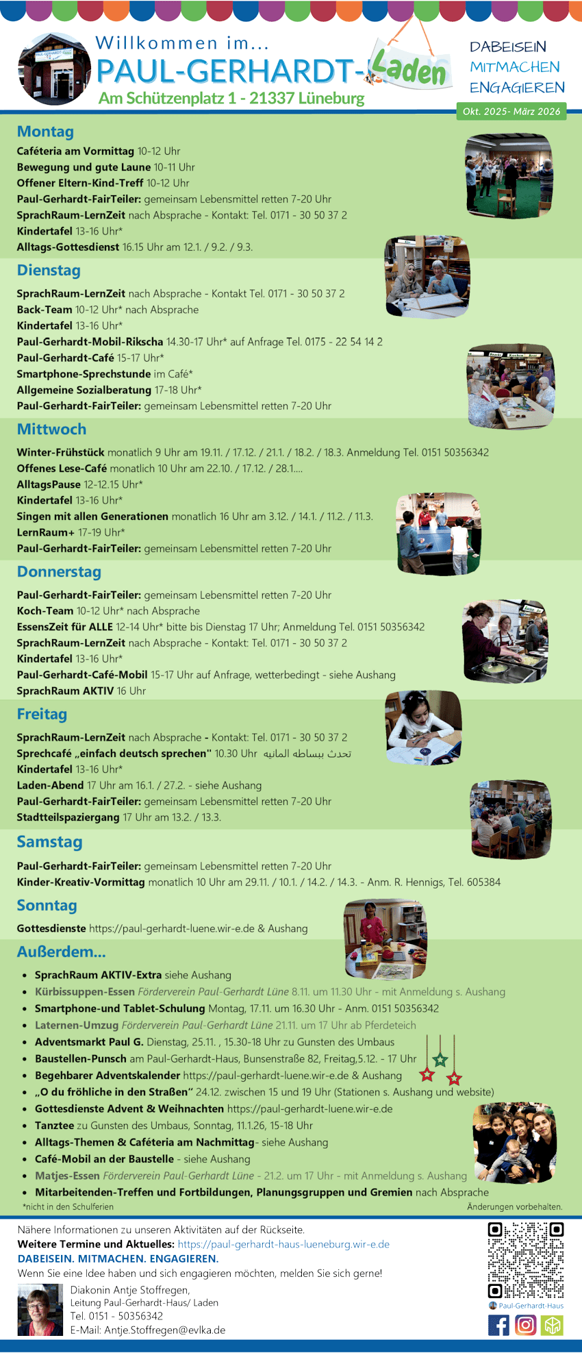 Grafik: A. Stoffregen. Paul-Gerhardt-Haus am Schützenplatz: Programm ab Oktober 2025.