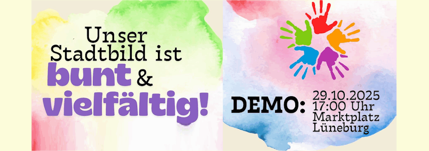 Stadtbild-Demo am 29.10.2025 in Lüneburg. Grafik: Sharepic (angepasst).