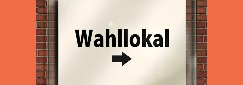 Foto: Gerd Altmann, Pixabay. Schild "Wahllokal".