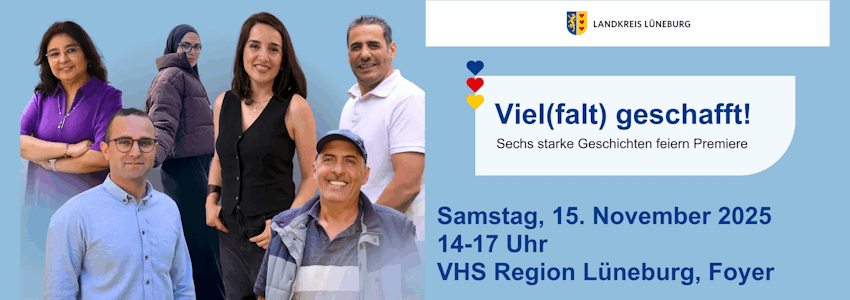 Grafik: Landkreis Lüneburg (Sharepic). Veranstaltung "Viel(falt) geschafft", 15.11.2025.