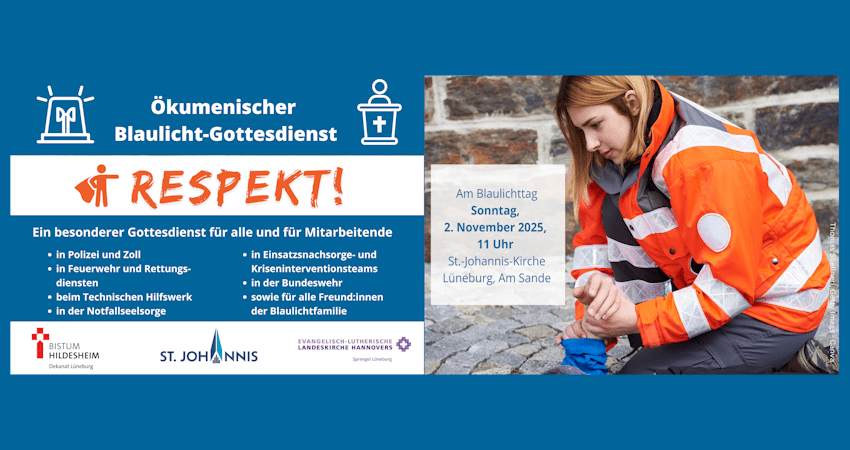 Blaulicht-Gottesdienst am 2. November 2025. Grafik: Plakat (angepasst).