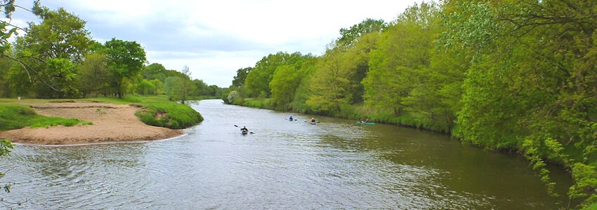 Freizeitsport auf Gewässern in Niedersachsen: Boot fahren auf dem Fluss Hase. Foto: NLWKN.