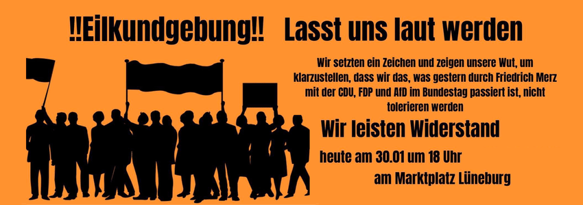 Eilkundgebung am 30.01.2025. Grafik: Netzwerk gegen Rechts.