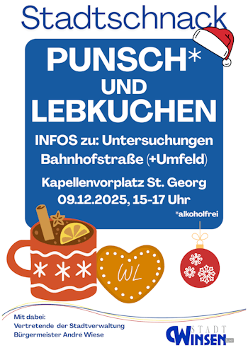 Grafik: Stadt Winsen. Einladung zum Stadtschnack am 9. Dezember 2025.