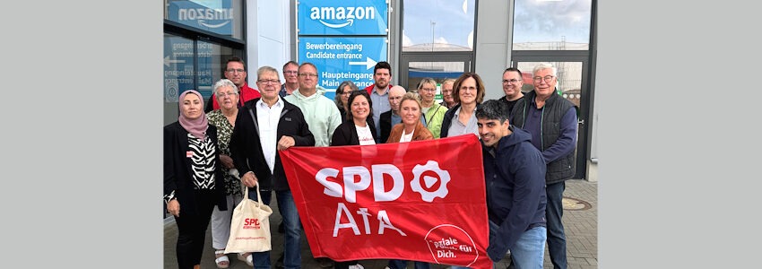 Foto: SPD Unterbezirk Lüneburg. Betriebsbesuch der Arbeitsgemeinschaft für Arbeit (AfA) beim Amazon Logistik-Zentrum in Winsen (Luhe) am 22.09.2025.