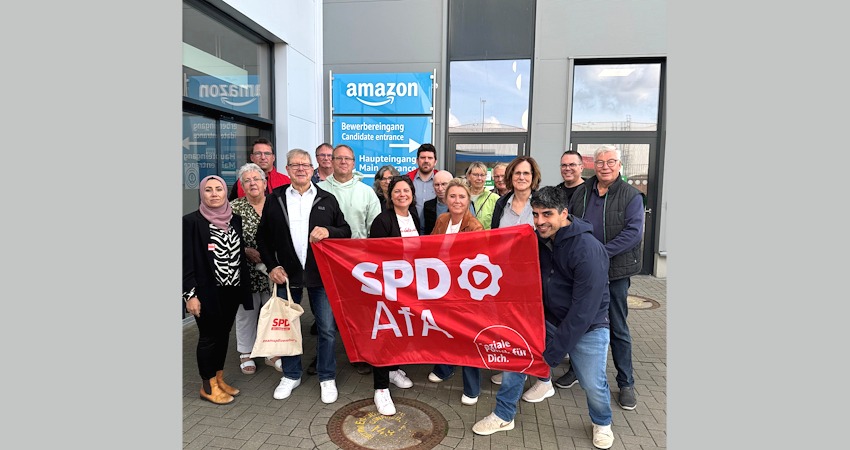 Foto: SPD Unterbezirk Lüneburg. Betriebsbesuch der Arbeitsgemeinschaft für Arbeit (AfA) beim Amazon Logistik-Zentrum in Winsen (Luhe) am 22.09.2025.