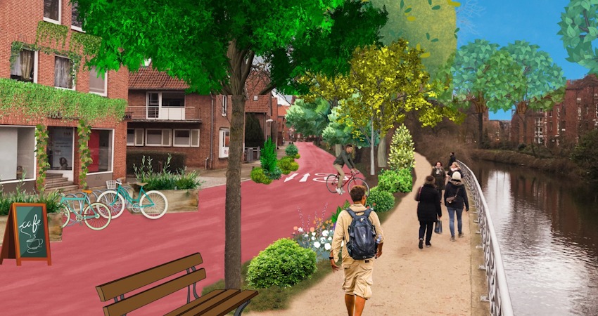 Die Ilmenaustraße als Teil des Fahrradstraßenrings. Grafik: Radentscheid Lüneburg.